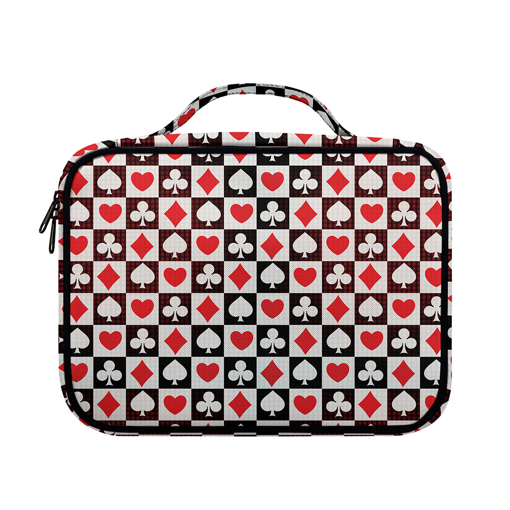 Playing Card Suits Check Pattern Print Briefcase Bible Bag