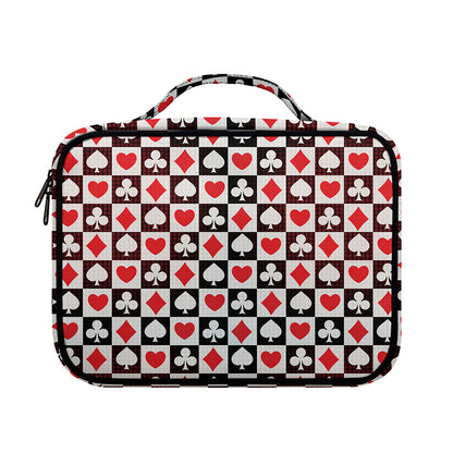 Playing Card Suits Check Pattern Print Briefcase Bible Bag