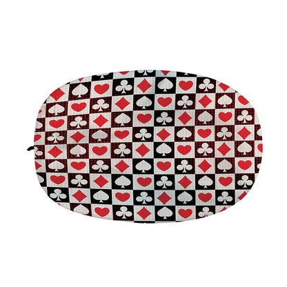 Playing Card Suits Check Pattern Print Car Side Mirror Covers