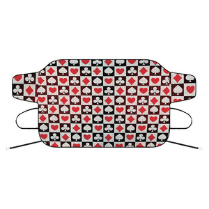 Playing Card Suits Check Pattern Print Car Windshield Snow Cover