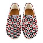 Playing Card Suits Check Pattern Print Casual Shoes