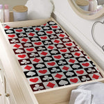 Playing Card Suits Check Pattern Print Changing Pad Cover