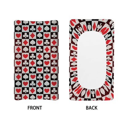 Playing Card Suits Check Pattern Print Changing Pad Cover