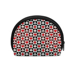 Playing Card Suits Check Pattern Print Coin Purse