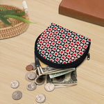 Playing Card Suits Check Pattern Print Coin Purse