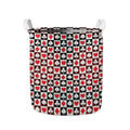 Playing Card Suits Check Pattern Print Collapsible Laundry Basket
