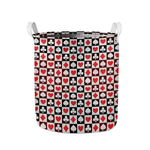 Playing Card Suits Check Pattern Print Collapsible Laundry Basket