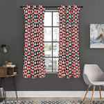 Playing Card Suits Check Pattern Print Curtain