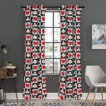Playing Card Suits Check Pattern Print Curtain