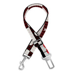 Playing Card Suits Check Pattern Print Dog Seat Belt