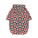 Playing Card Suits Check Pattern Print Dog Zip Up Hoodie