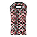Playing Card Suits Check Pattern Print Double Neoprene Wine Tote