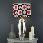 Playing Card Suits Check Pattern Print Drum Lamp Shade