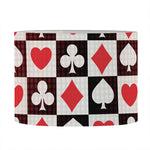Playing Card Suits Check Pattern Print Drum Lamp Shade