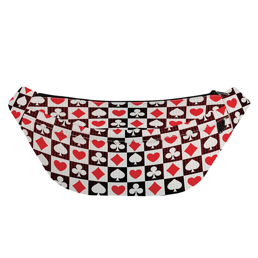 Playing Card Suits Check Pattern Print Fanny Pack