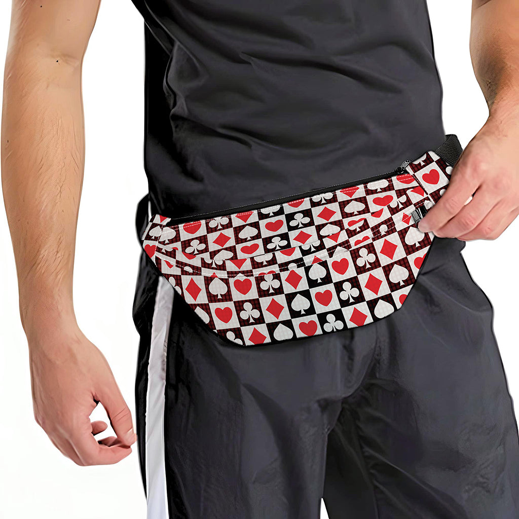Playing Card Suits Check Pattern Print Fanny Pack