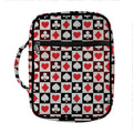 Playing Card Suits Check Pattern Print Front Pocket Bible Bag