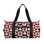 Playing Card Suits Check Pattern Print Gym Bag