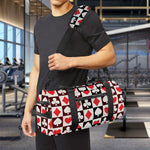 Playing Card Suits Check Pattern Print Gym Bag
