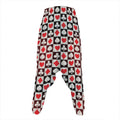 Playing Card Suits Check Pattern Print Hammer Pants
