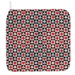 Playing Card Suits Check Pattern Print Hand Towel