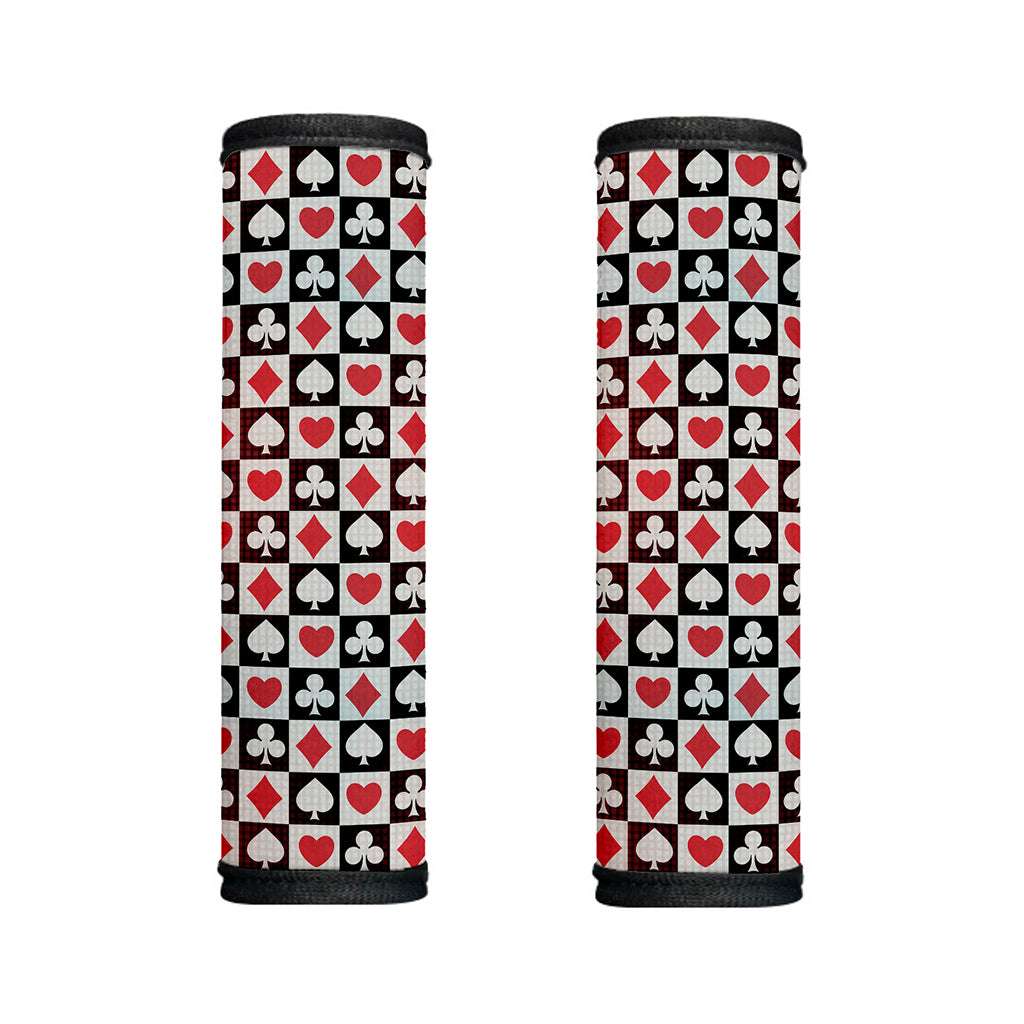 Playing Card Suits Check Pattern Print Handle Covers
