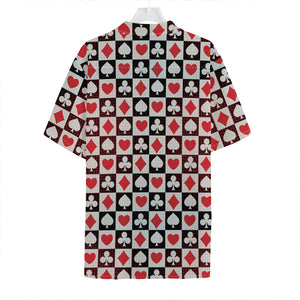 Playing Card Suits Check Pattern Print Hawaiian Shirt