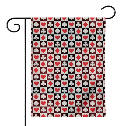 Playing Card Suits Check Pattern Print House Flag