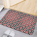 Playing Card Suits Check Pattern Print Indoor Door Mat