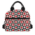 Playing Card Suits Check Pattern Print Insulated Lunch Bag