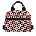 Playing Card Suits Check Pattern Print Insulated Lunch Bag