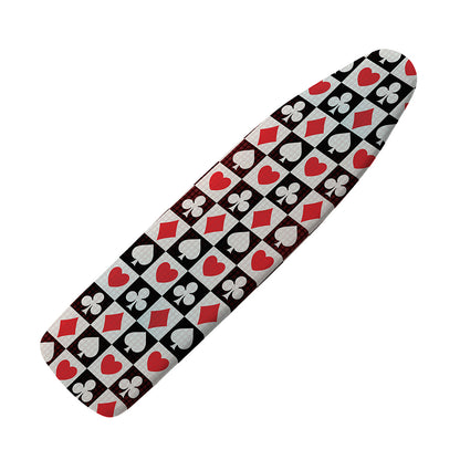 Playing Card Suits Check Pattern Print Ironing Board Cover