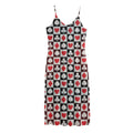 Playing Card Suits Check Pattern Print Jersey Midi Cami Dress