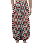 Playing Card Suits Check Pattern Print Lantern Pants