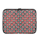 Playing Card Suits Check Pattern Print Laptop Sleeve