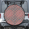 Playing Card Suits Check Pattern Print Leather Spare Tire Cover