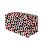 Playing Card Suits Check Pattern Print Leather Tissue Box Cover
