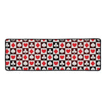 Playing Card Suits Check Pattern Print Long Kitchen Mat
