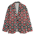 Playing Card Suits Check Pattern Print Men's Blazer