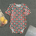 Playing Card Suits Check Pattern Print Men's Bodysuit