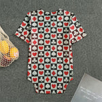 Playing Card Suits Check Pattern Print Men's Bodysuit