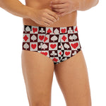 Playing Card Suits Check Pattern Print Men's Briefs