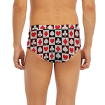 Playing Card Suits Check Pattern Print Men's Briefs