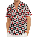 Playing Card Suits Check Pattern Print Men's Deep V-Neck Shirt
