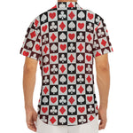 Playing Card Suits Check Pattern Print Men's Deep V-Neck Shirt