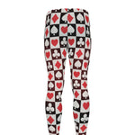 Playing Card Suits Check Pattern Print Men's leggings