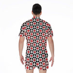Playing Card Suits Check Pattern Print Men's Rompers