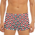 Playing Card Suits Check Pattern Print Men's Short Boxer Briefs