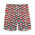 Playing Card Suits Check Pattern Print Men's Athletic Shorts