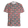 Playing Card Suits Check Pattern Print Men's Athletic T-Shirt
